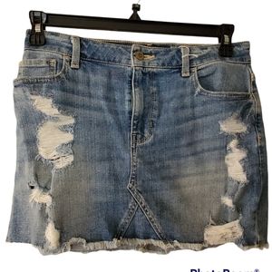 Hollister Destructed Denim Skirt